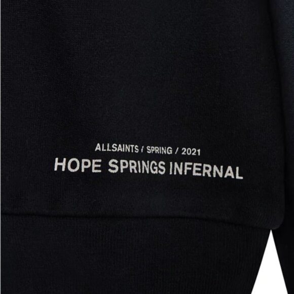 AllSaints - Rihan Tie Dye Hooded Sweatshirt 6229624 | XS | Black & White Stripe - Picture 8 of 14